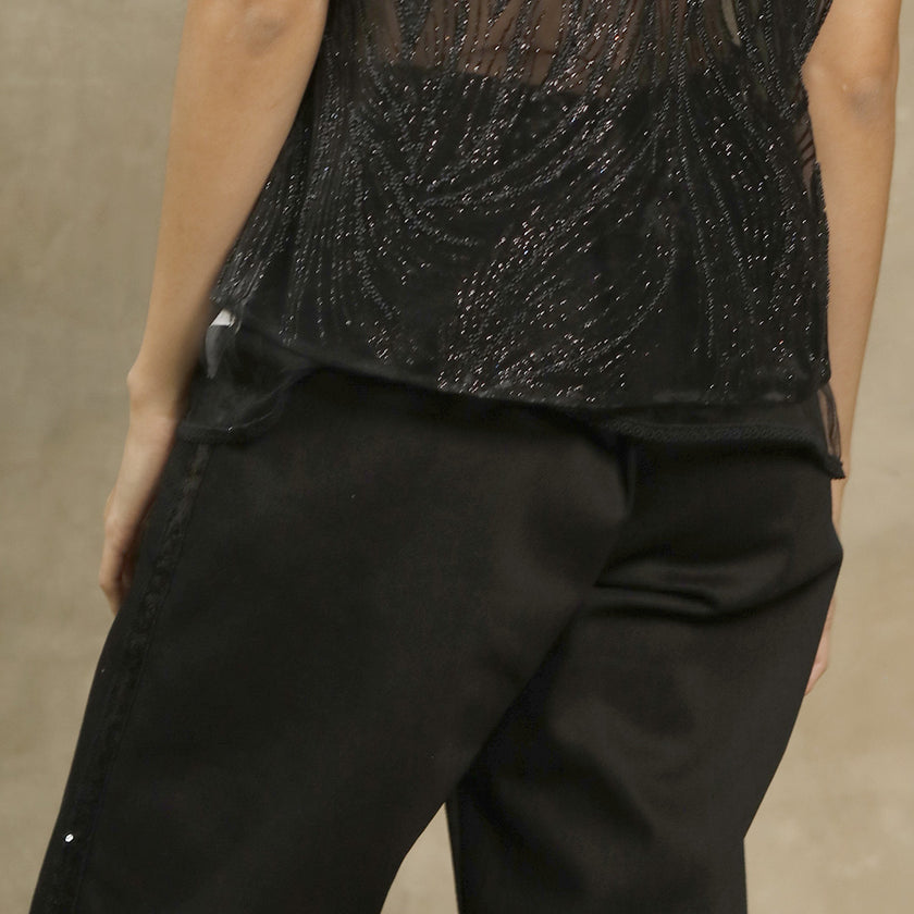 Pantalón Granate Negro